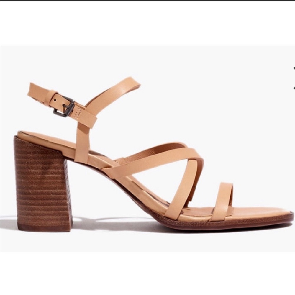 NWT Madewell Edie Leather Sandal in Ashen Sand - Picture 3 of 7